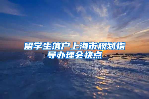 留学生落户上海市规划指导办理会快点