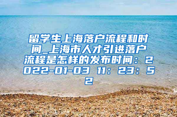 留学生上海落户流程和时间_上海市人才引进落户流程是怎样的发布时间：2022-01-03 11：23：52