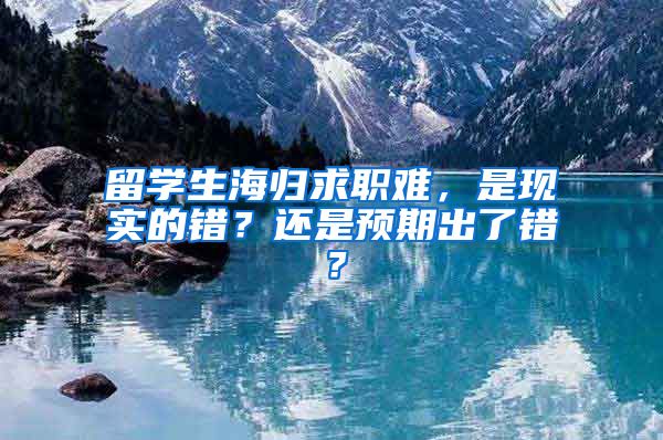 留学生海归求职难，是现实的错？还是预期出了错？