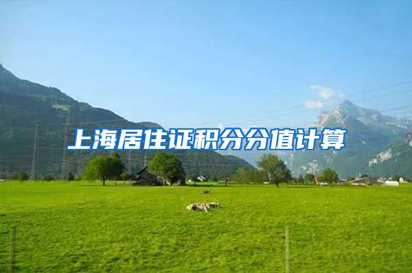 上海居住证积分分值计算