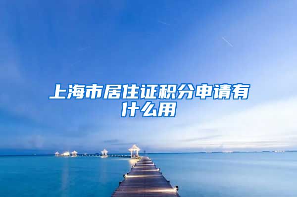 上海市居住证积分申请有什么用