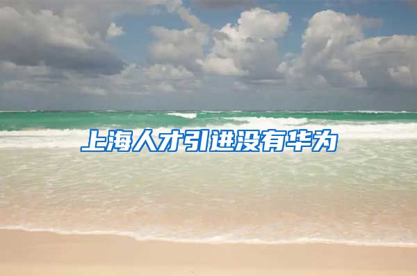 上海人才引进没有华为