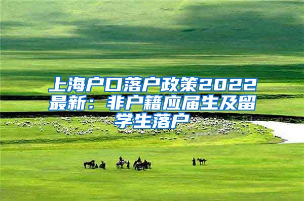 上海户口落户政策2022最新：非户籍应届生及留学生落户