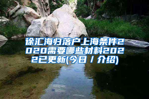 徐汇海归落户上海条件2020需要哪些材料2022已更新(今日／介绍)
