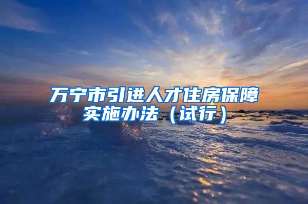 万宁市引进人才住房保障实施办法（试行）