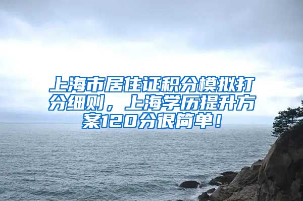 上海市居住证积分模拟打分细则，上海学历提升方案120分很简单！