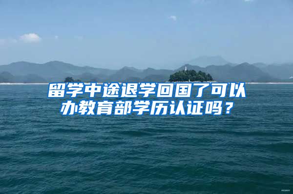 留学中途退学回国了可以办教育部学历认证吗？