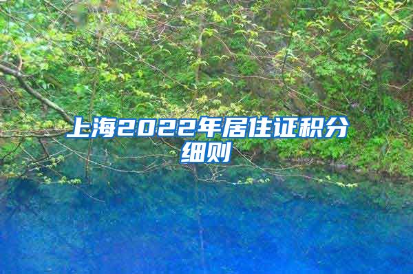 上海2022年居住证积分细则