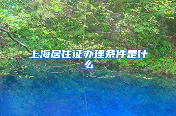 上海居住证办理条件是什么