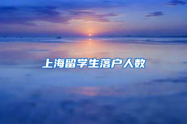 上海留学生落户人数