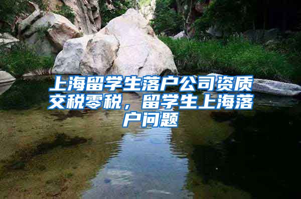 上海留学生落户公司资质交税零税，留学生上海落户问题