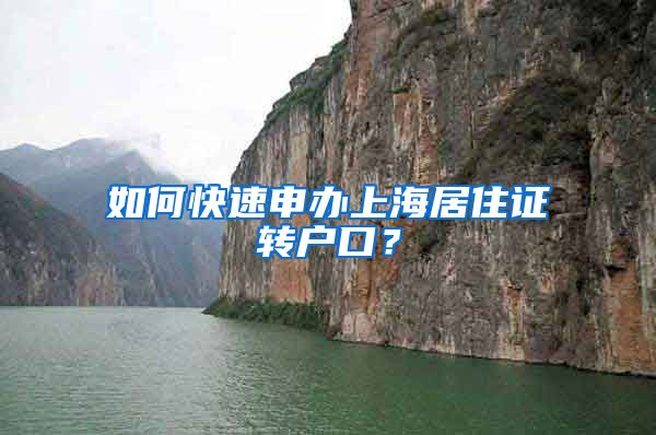 如何快速申办上海居住证转户口？