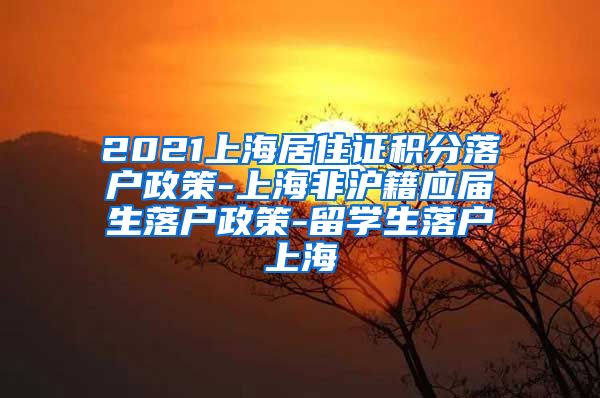 2021上海居住证积分落户政策-上海非沪籍应届生落户政策-留学生落户上海