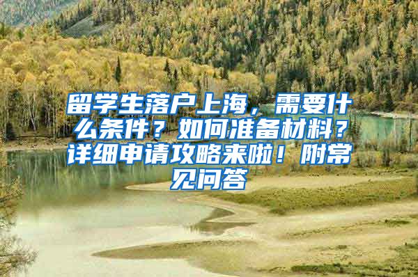 留学生落户上海，需要什么条件？如何准备材料？详细申请攻略来啦！附常见问答