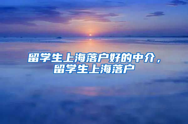 留学生上海落户好的中介，留学生上海落户