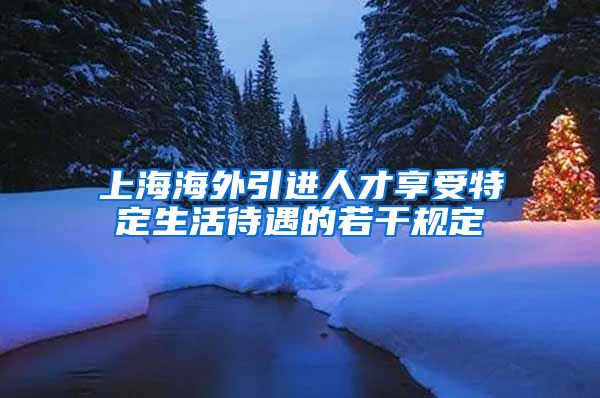 上海海外引进人才享受特定生活待遇的若干规定