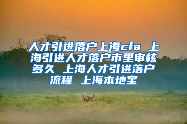 人才引进落户上海cfa 上海引进人才落户市里审核多久 上海人才引进落户流程 上海本地宝