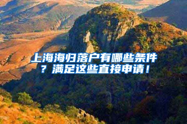 上海海归落户有哪些条件？满足这些直接申请！