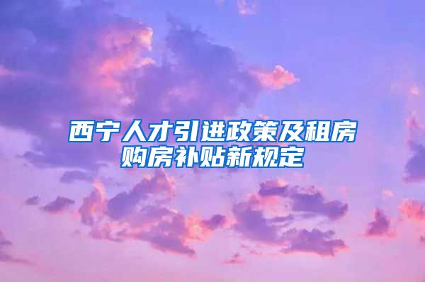 西宁人才引进政策及租房购房补贴新规定