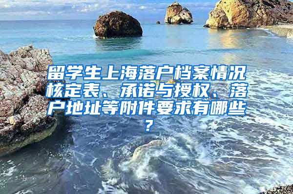 留学生上海落户档案情况核定表、承诺与授权、落户地址等附件要求有哪些？