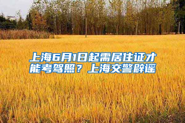 上海6月1日起需居住证才能考驾照？上海交警辟谣