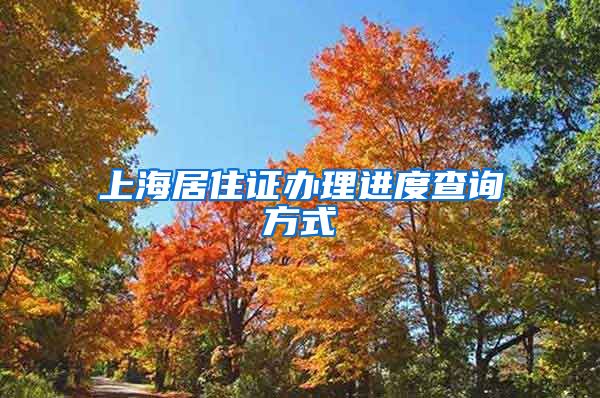 上海居住证办理进度查询方式