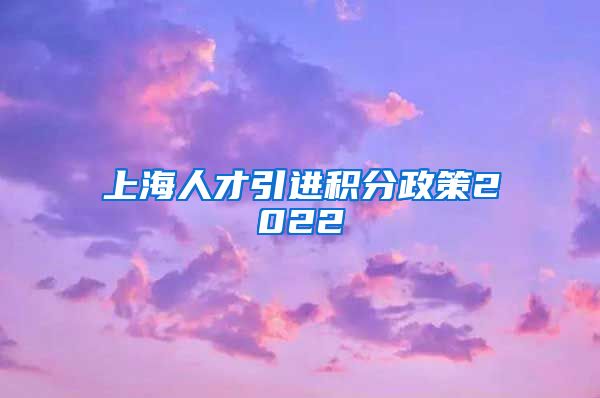 上海人才引进积分政策2022