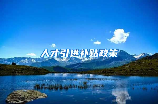 人才引进补贴政策