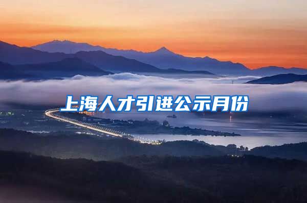 上海人才引进公示月份