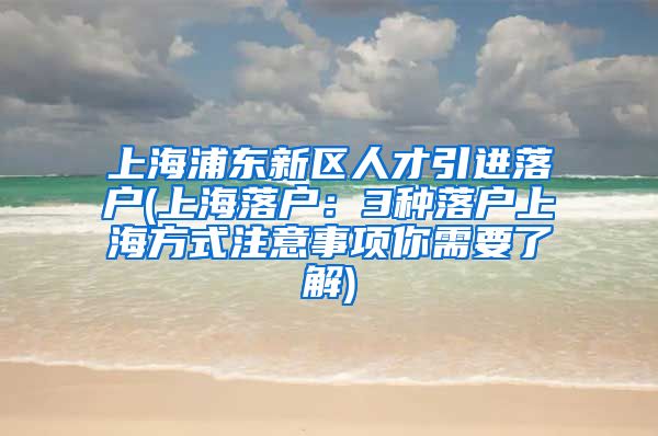 上海浦东新区人才引进落户(上海落户：3种落户上海方式注意事项你需要了解)