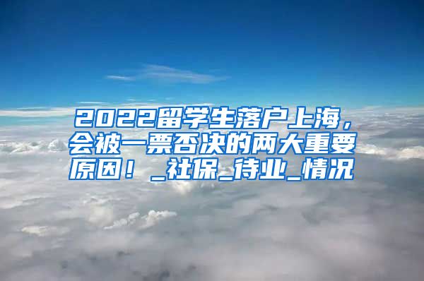2022留学生落户上海，会被一票否决的两大重要原因！_社保_待业_情况