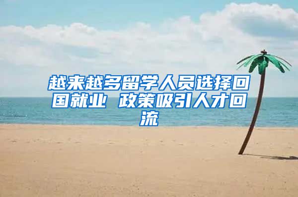 越来越多留学人员选择回国就业 政策吸引人才回流