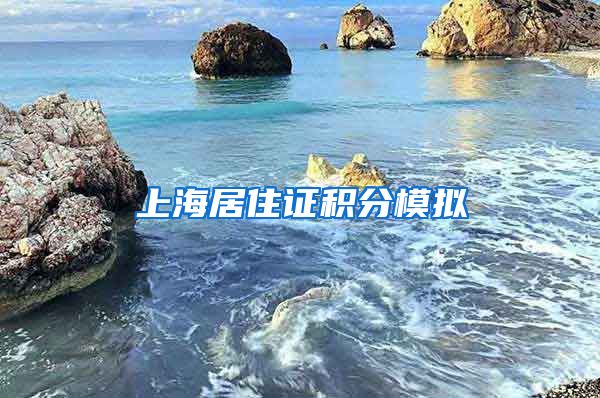 上海居住证积分模拟