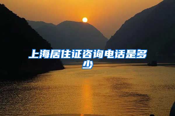 上海居住证咨询电话是多少