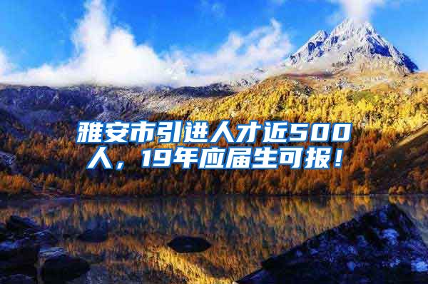 雅安市引进人才近500人，19年应届生可报！