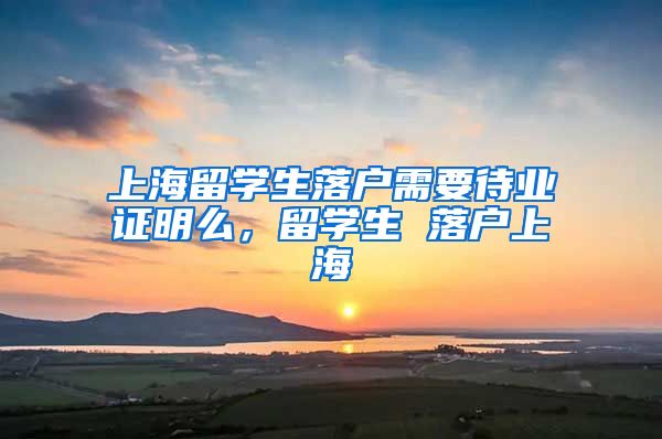 上海留学生落户需要待业证明么，留学生 落户上海