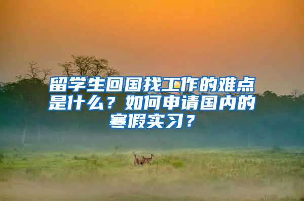 留学生回国找工作的难点是什么？如何申请国内的寒假实习？