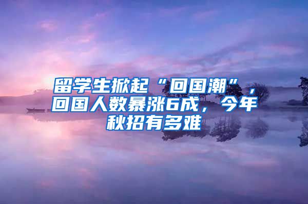 留学生掀起“回国潮”，回国人数暴涨6成，今年秋招有多难
