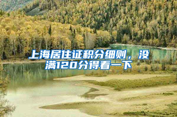 上海居住证积分细则，没满120分得看一下