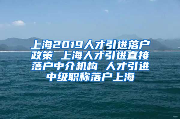 上海2019人才引进落户政策 上海人才引进直接落户中介机构 人才引进中级职称落户上海