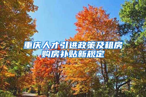 重庆人才引进政策及租房购房补贴新规定