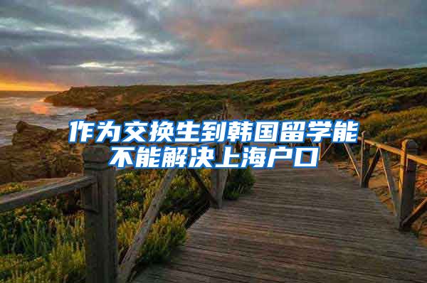 作为交换生到韩国留学能不能解决上海户口