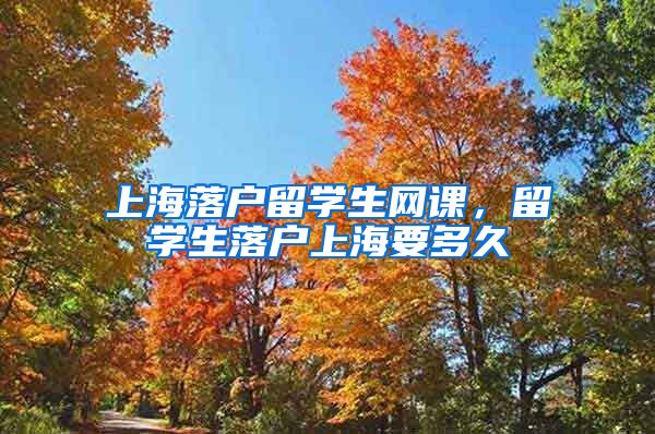 上海落户留学生网课，留学生落户上海要多久