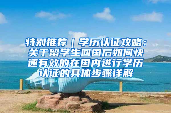 特别推荐｜学历认证攻略：关于留学生回国后如何快速有效的在国内进行学历认证的具体步骤详解
