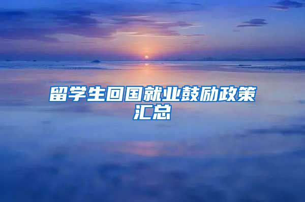 留学生回国就业鼓励政策汇总