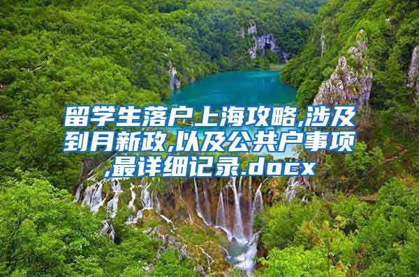 留学生落户上海攻略,涉及到月新政,以及公共户事项,最详细记录.docx