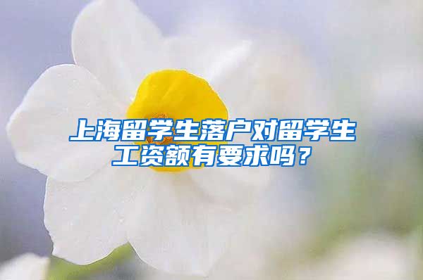 上海留学生落户对留学生工资额有要求吗？