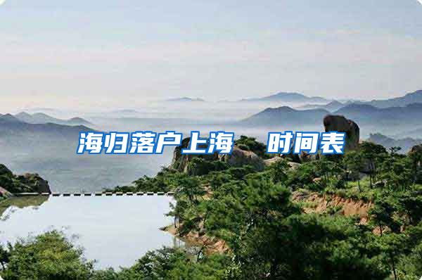 海归落户上海  时间表