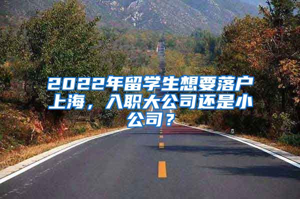 2022年留学生想要落户上海，入职大公司还是小公司？