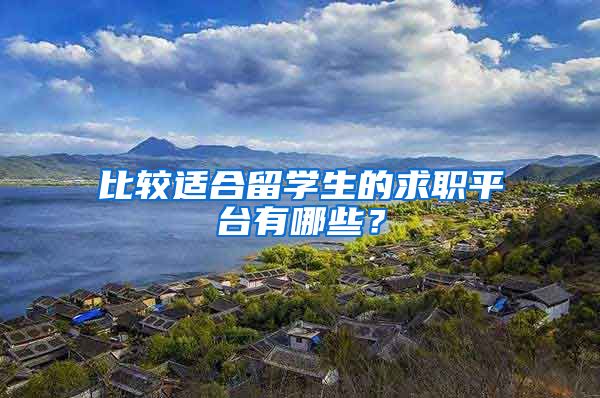 比较适合留学生的求职平台有哪些？